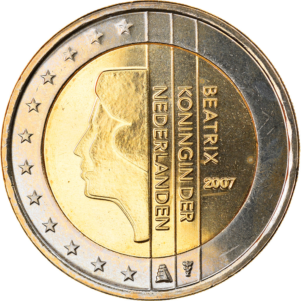 Netherlands, 2 Euro, 2007, Utrecht, MS(65-70), Bi-Metallic, KM:272