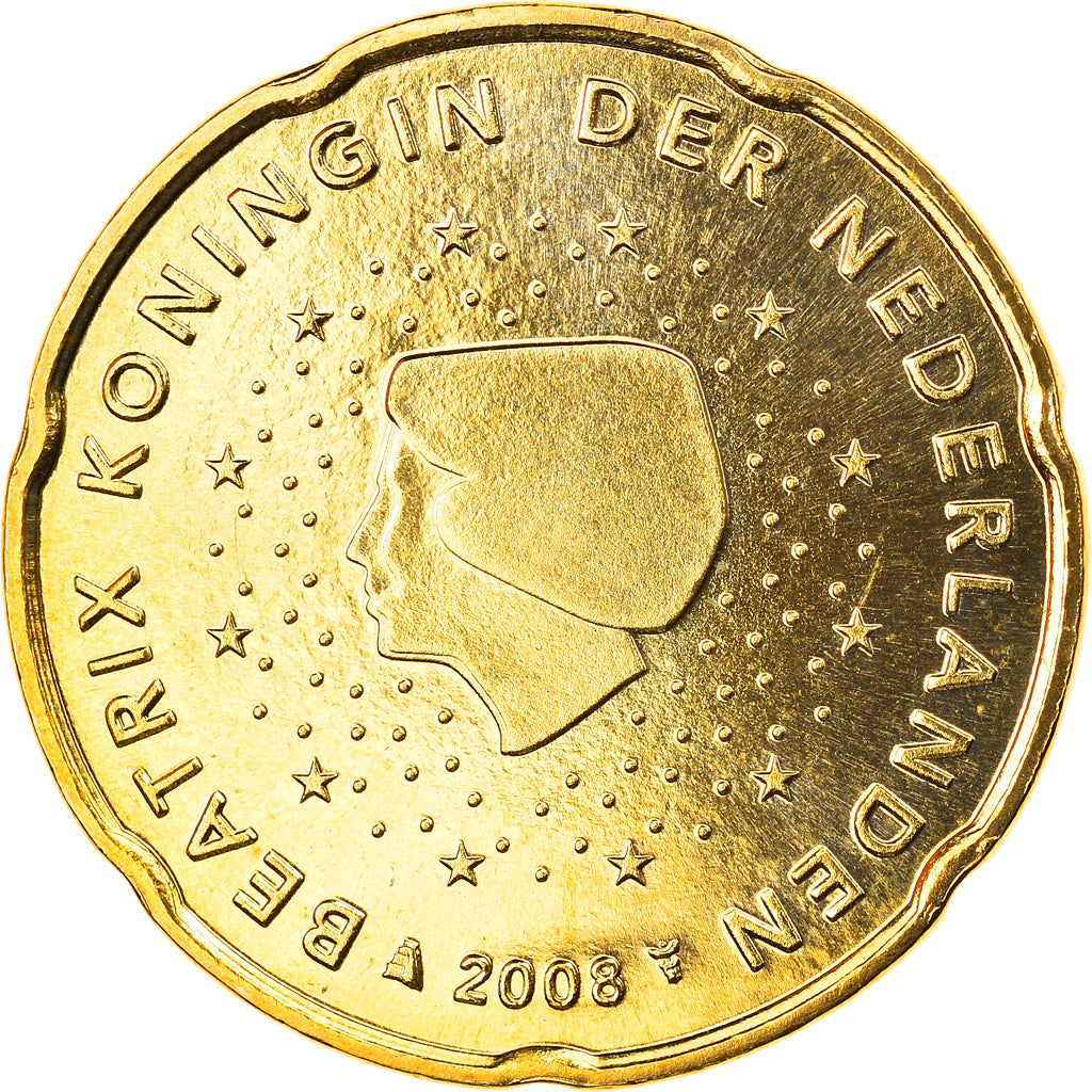 Países Bajos, 20 Euro Cent, 2008, Utrecht, FDC, Latón, KM:269