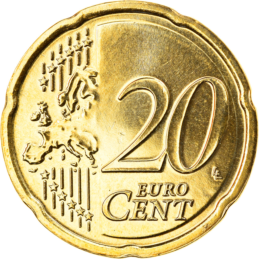 Países Bajos, 20 Euro Cent, 2008, Utrecht, FDC, Latón, KM:269