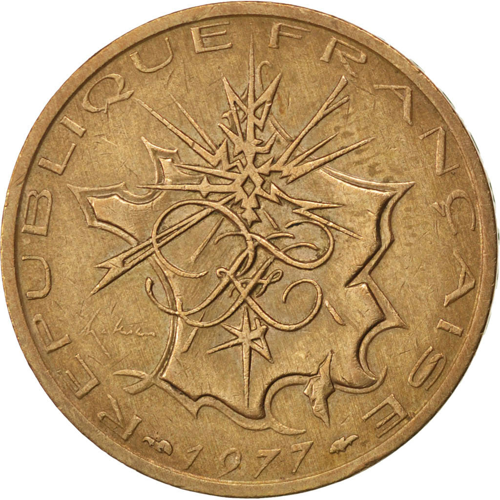 Coin, France, Mathieu, 10 Francs, 1977, EF(40-45), Nickel-brass, KM:940