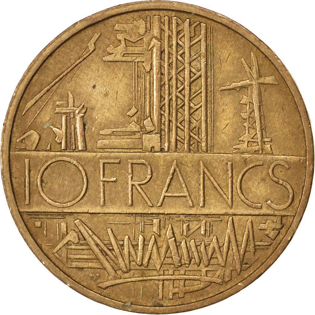 Coin, France, Mathieu, 10 Francs, 1977, EF(40-45), Nickel-brass, KM:940