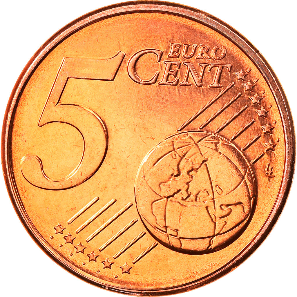 Grecja, 5 Euro Cent, 2010, Athens, MS(65-70), Miedź platerowana stalą, KM:183