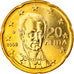 Grécia, 20 Euro Cent, 2002, Athens, MS(65-70), Latão, KM:185