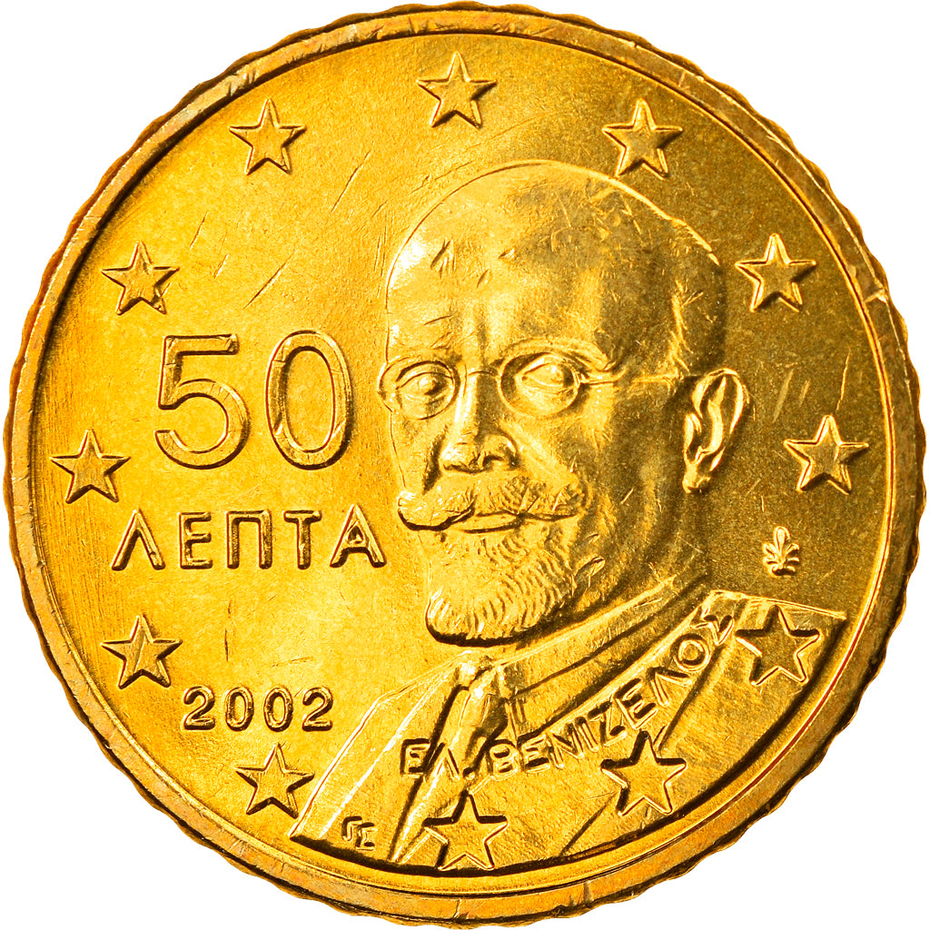 Griekenland, 50 Euro Cent, 2002, Athens, FDC, Tin, KM:186