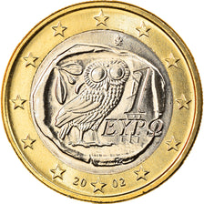 Grécia, Euro, 2002, Athens, MS(65-70), Bimetálico, KM:187