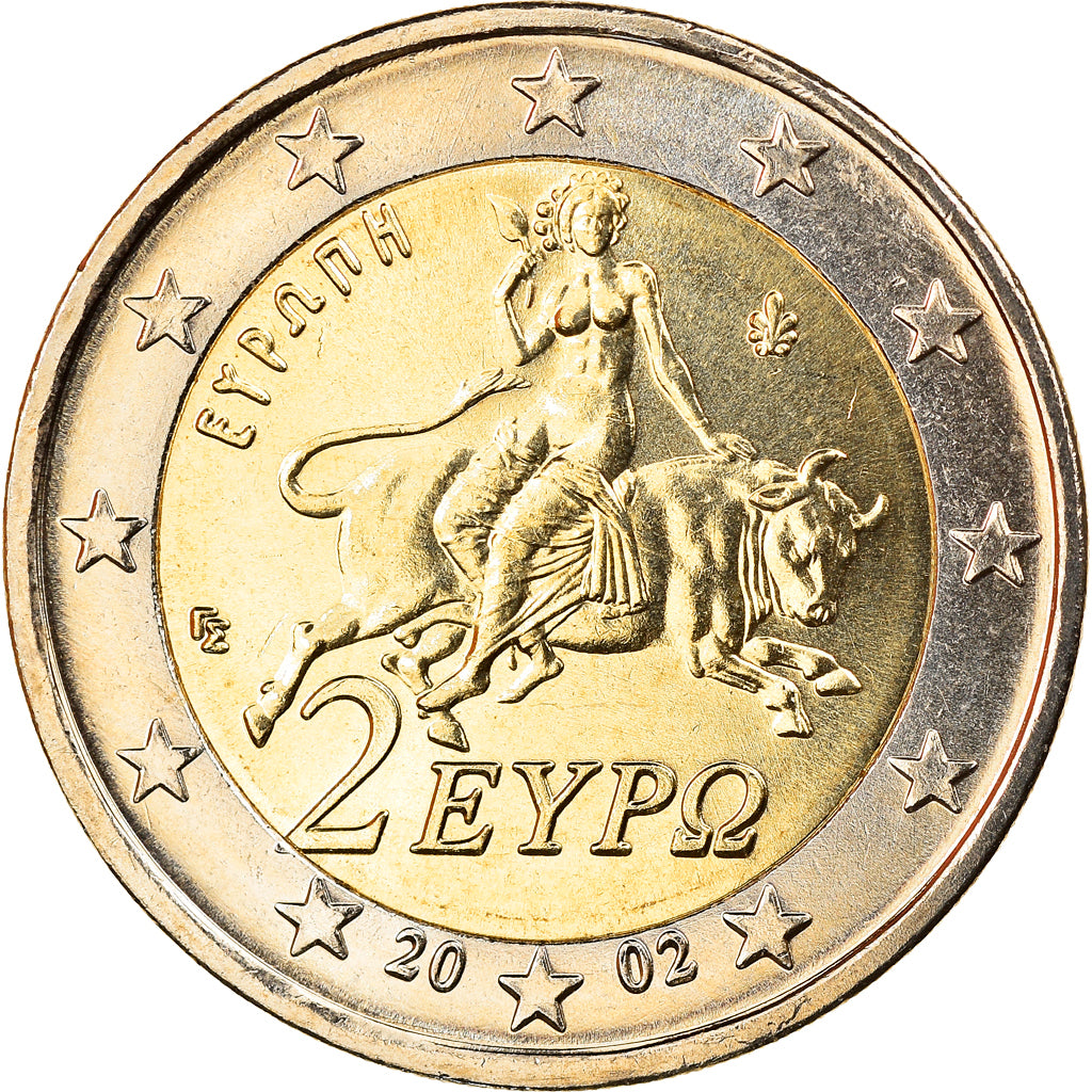 Greece, 2 Euro, 2002, Athens, MS(65-70), Bi-Metallic, KM:188