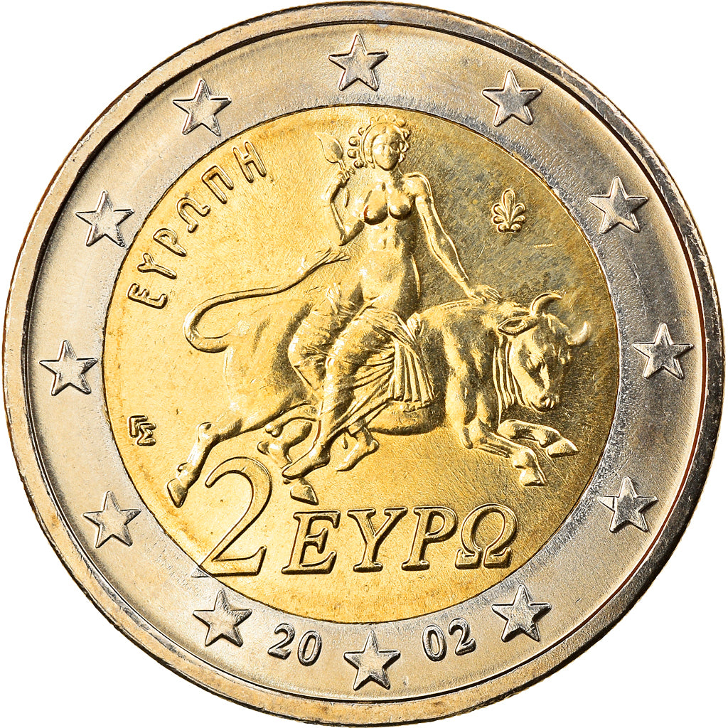 Greece, 2 Euro, 2002, Athens, MS(65-70), Bi-Metallic, KM:188