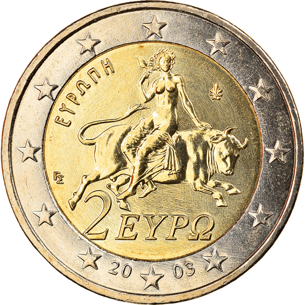 Griechenland, 2 Euro, 2003, Athens, STGL, Bi-Metallic, KM:188