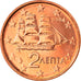 Grécia, 2 Euro Cent, 2004, Athens, MS(65-70), Aço Cromado a Cobre, KM:182