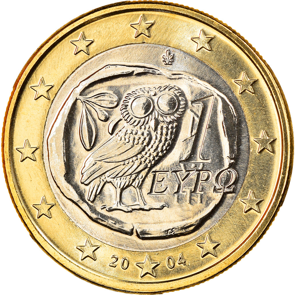 Greece, Euro, 2004, Athens, MS(65-70), Bi-Metallic, KM:187