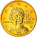 Grécia, 10 Euro Cent, 2005, Athens, MS(65-70), Latão, KM:184