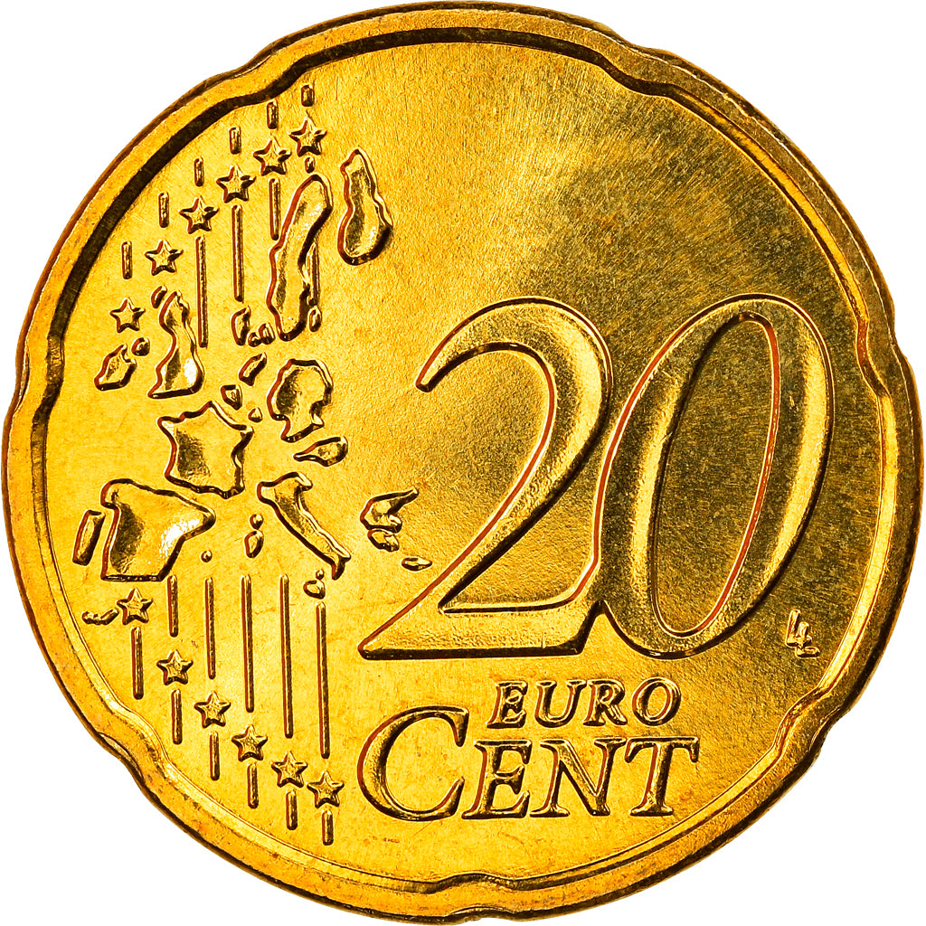 Greece, 20 Euro Cent, 2005, Athens, MS(65-70), Brass, KM:185