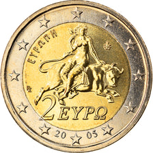 Greece, 2 Euro, 2005, Athens, MS(65-70), Bi-Metallic, KM:188
