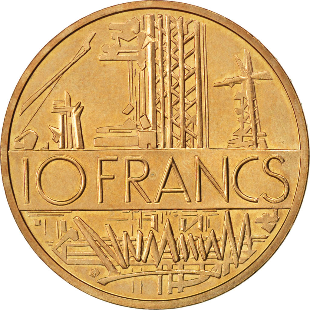 FRANCE, Mathieu, 10 Francs, 1983, KM #940, MS(63), Nickel-Brass, 26, Gadoury...
