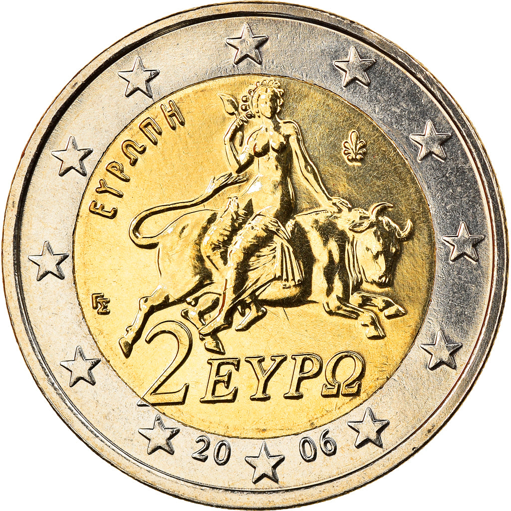 Greece, 2 Euro, 2006, Athens, MS(65-70), Bi-Metallic, KM:188