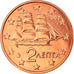 Grécia, 2 Euro Cent, 2007, Athens, MS(65-70), Aço Cromado a Cobre, KM:182