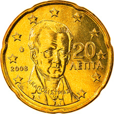 Grecia, 20 Euro Cent, 2008, FDC, Ottone, KM:212