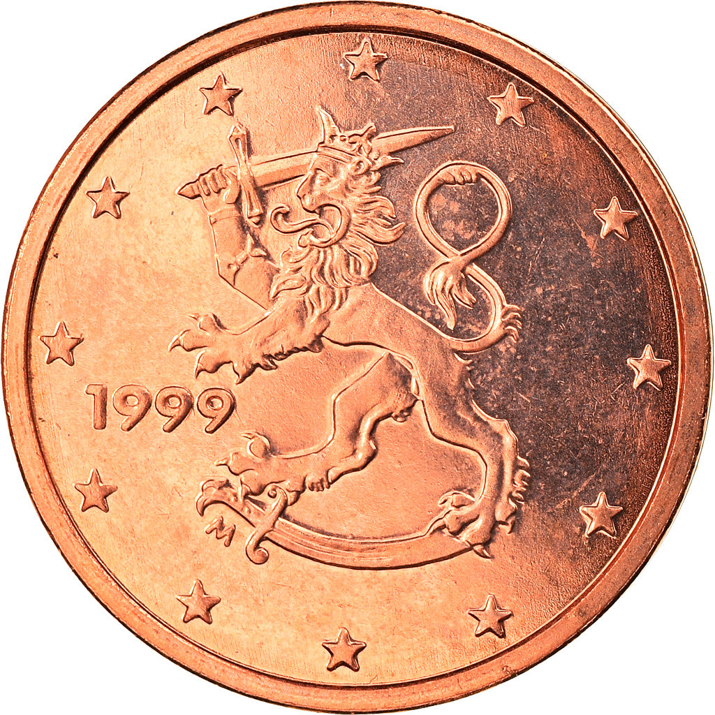Finlandia, 2 Euro Cent, 1999, Vantaa, FDC, Acciaio placcato rame, KM:99