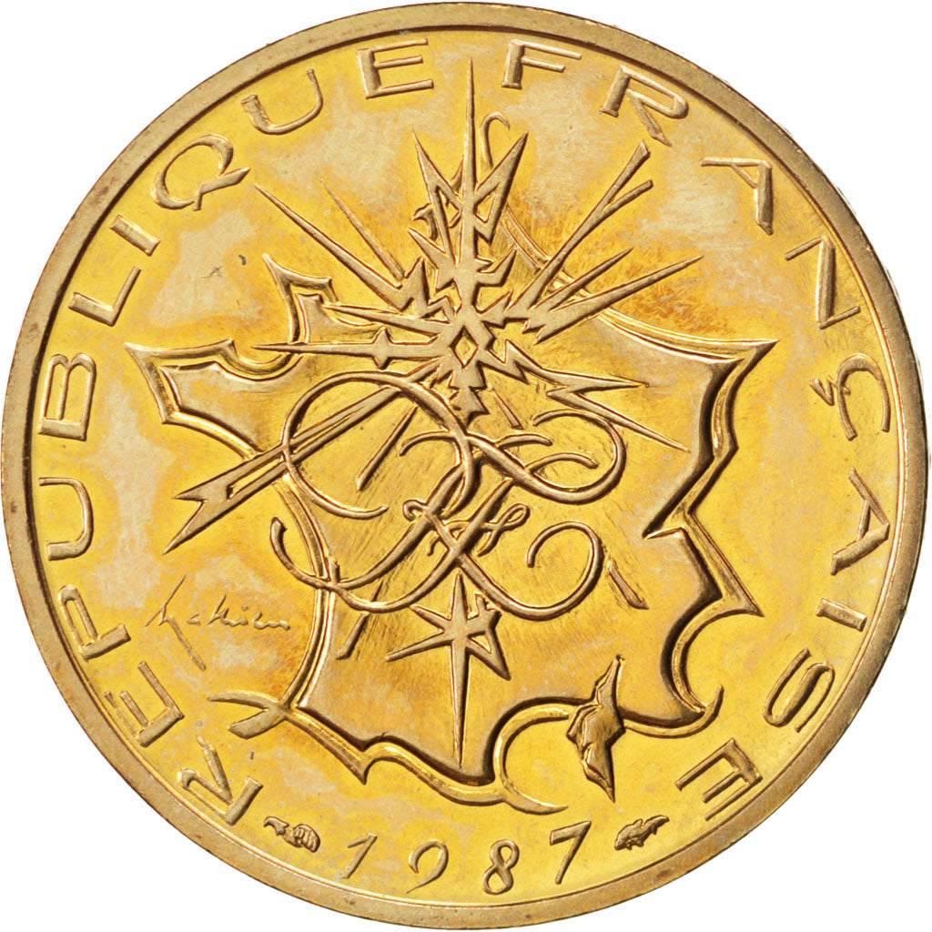 Coin, France, Mathieu, 10 Francs, 1987, MS(63), Nickel-brass, KM:940