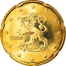 Finlandia, 20 Euro Cent, 2000, Vantaa, FDC, Ottone, KM:102