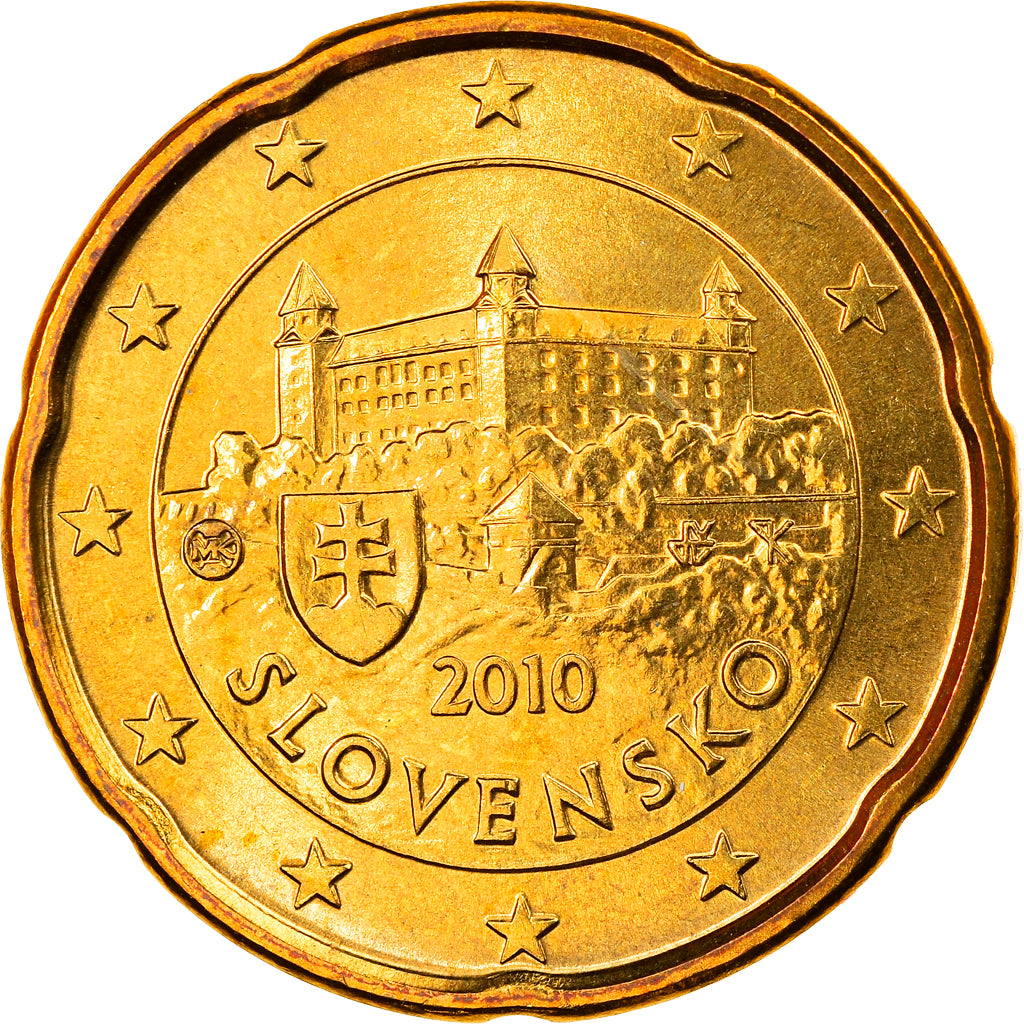 Slovaquie, 20 Euro Cent, 2010, Kremnica, FDC, Laiton, KM:99
