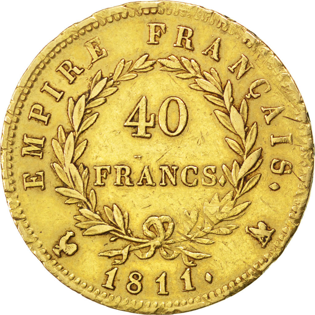 Monnaie, France, Napoléon I, 40 Francs, 1811, Paris, A/Coq, TTB, Or