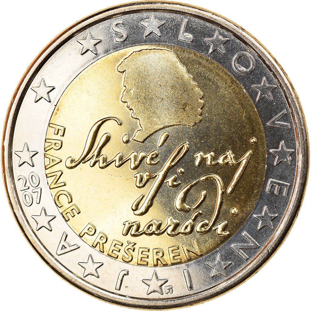 Slovenia, 2 Euro, 2007, Vantaa, MS(65-70), Bi-Metallic, KM:75