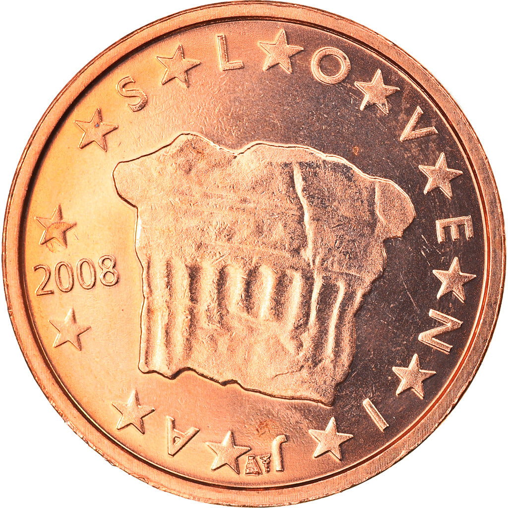 Slovenia, 2 Euro Cent, 2008, FDC, Acciaio placcato rame, KM:69