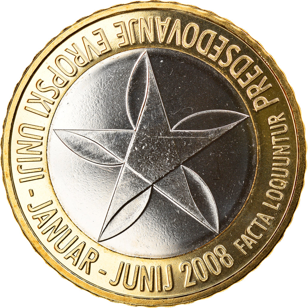 Słowenia, 3 Euro, 2008, Special Unc., MS(65-70), Bimetaliczny, KM:81