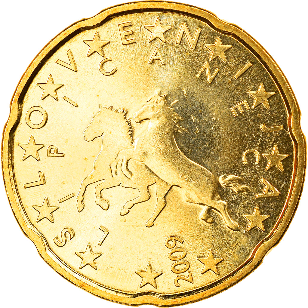 Slowenien, 20 Euro Cent, 2009, STGL, Messing, KM:72