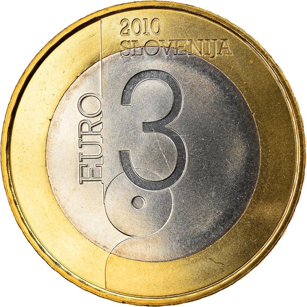 Slovenia, 3 Euro, 2010, Special Unc., MS(65-70), Bi-Metallic, KM:95