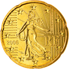 France, 20 Euro Cent, 2006, Paris, MS(65-70), Brass, KM:1286