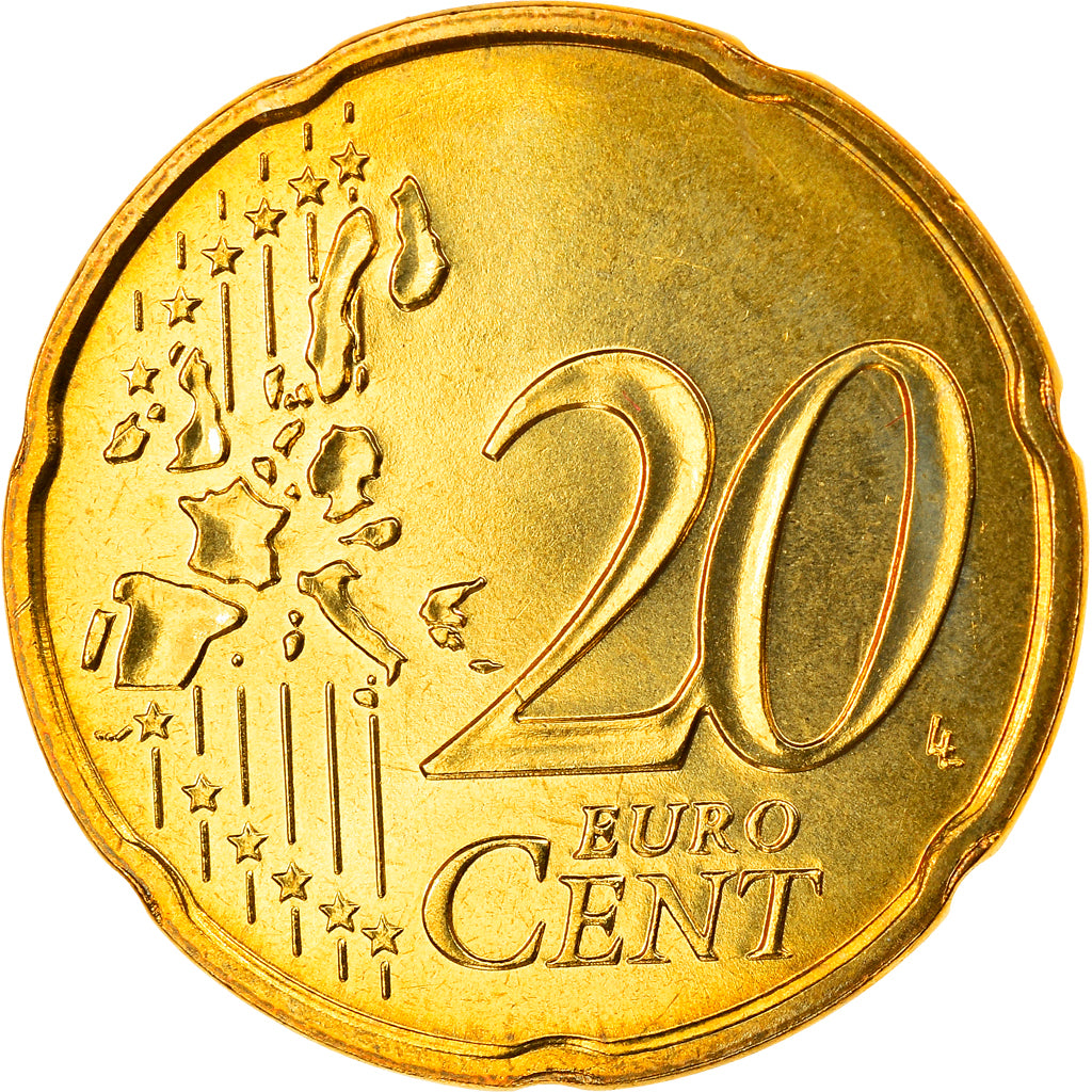 France, 20 Euro Cent, 2006, Paris, MS(65-70), Brass, KM:1286
