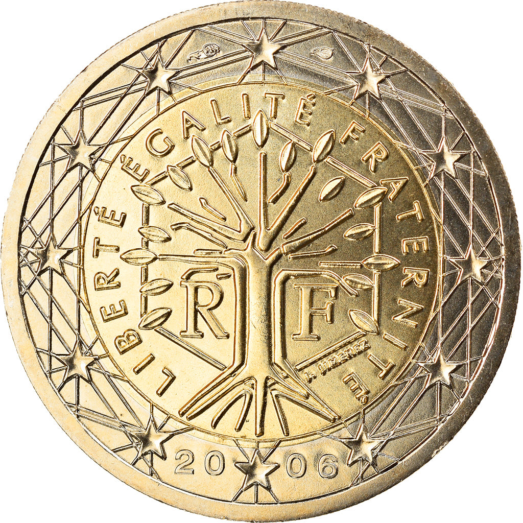 France, 2 Euro, 2006, Paris, MS(65-70), Bi-Metallic, KM:1289