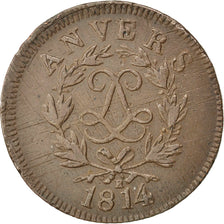 FRENCH STATES, 10 Centimes, 1814, KM #7.2, EF(40-45), Bronze, Gadoury #193d,...