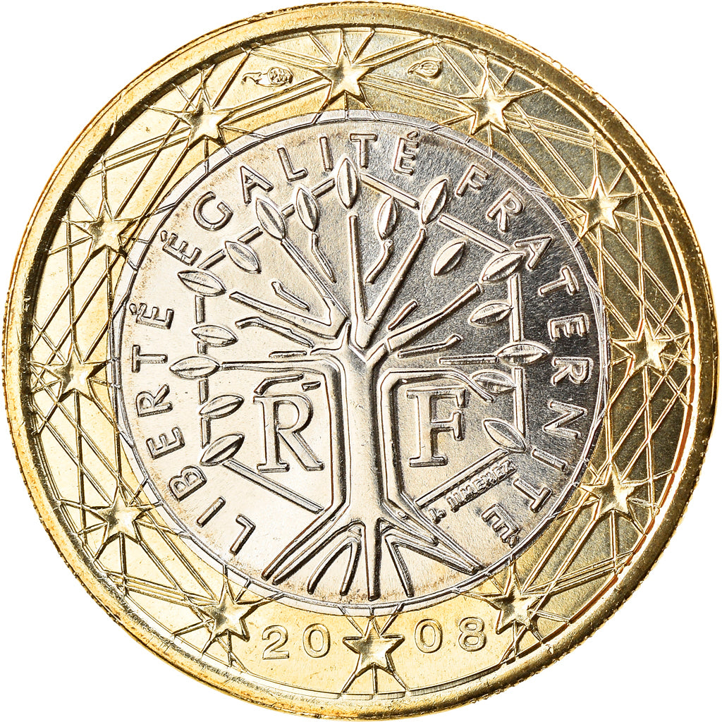 France, Euro, 2008, Paris, MS(65-70), Bi-Metallic, KM:1413