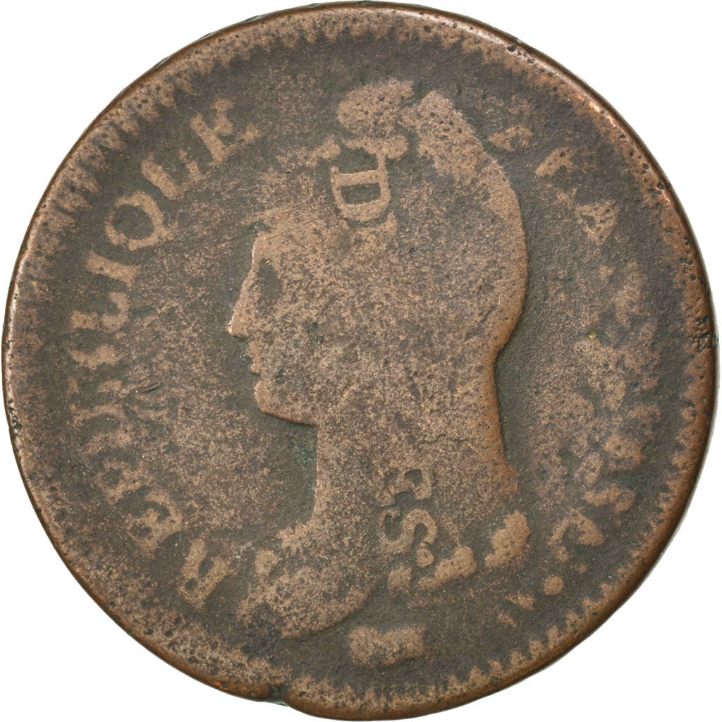 Directoire, Un Décime refrappage du 2 Décimes