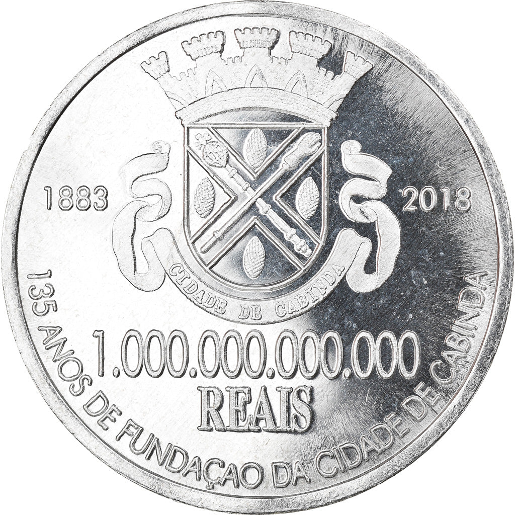 Coin, CABINDA, 1 billion de reais, 2018, Fondation de Cabinda, MS(63), Aluminum