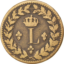 Francia, Louis XVIII, Decime, 1815, Strasbourg, MB, Bronzo, KM:701, Gadoury:196c