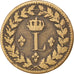 Francia, Louis XVIII, Decime, 1815, Strasbourg, MB, Bronzo, KM:701, Gadoury:196c