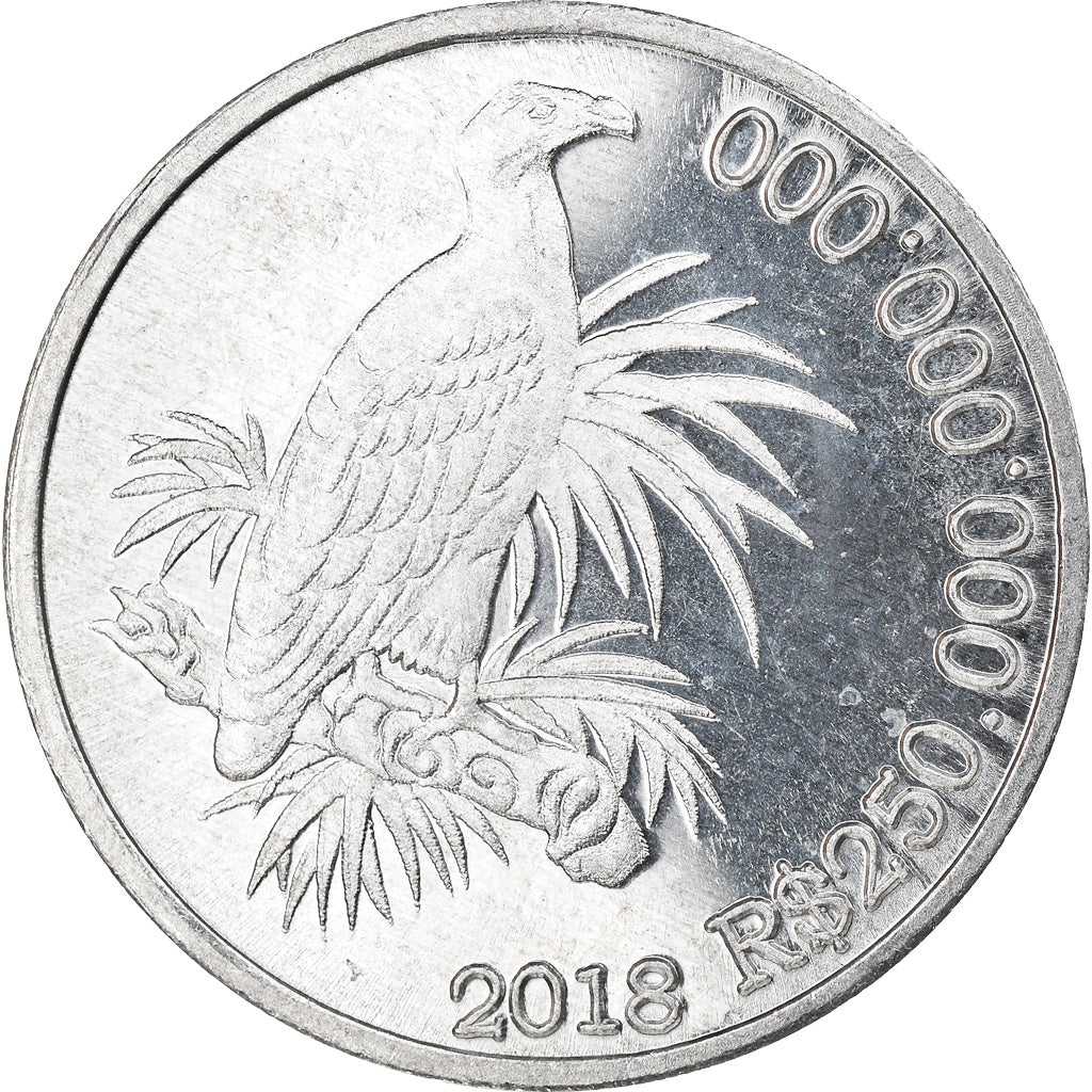 Moeda, CABINDA, 250 milliards de reais, 2018, MS(63), Alumínio