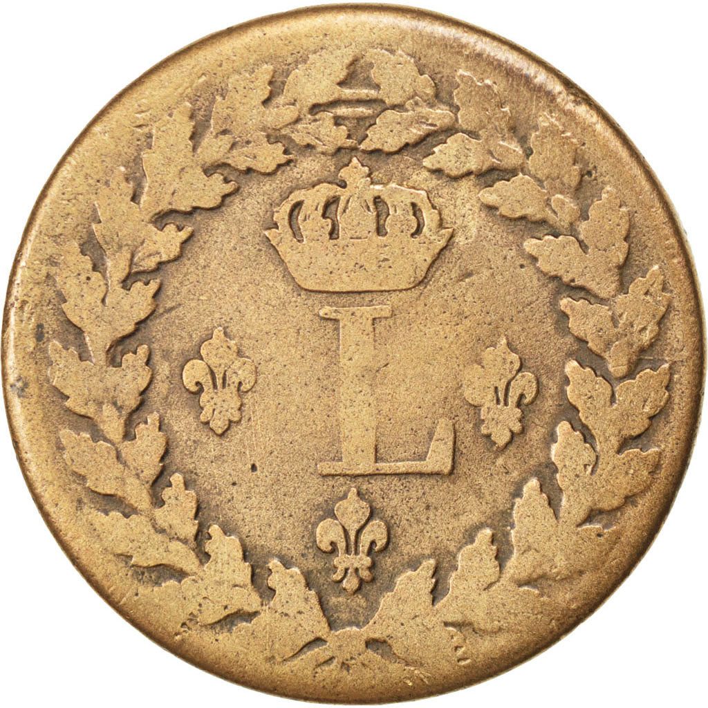 FRANCE, Louis XVIII, Decime, 1815, Strasbourg, KM #701, F(12-15), Bronze,...