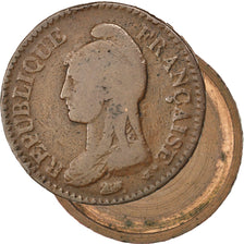 Francia, 1 Décime, 1799, Paris, MB, Bronzo, KM:644.1, Gadoury:187