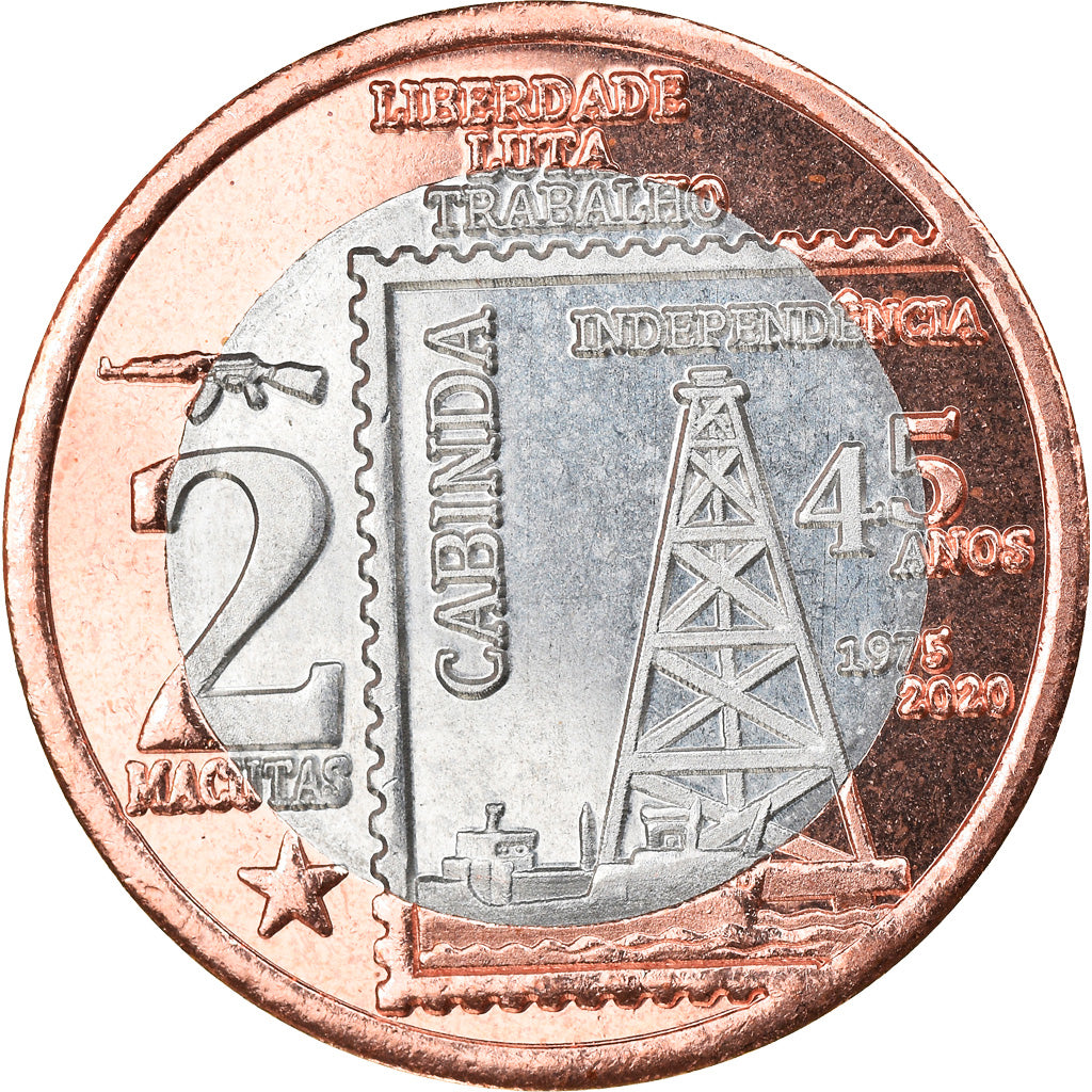 Coin, CABINDA, Independance anniversary, 2 Macutas, 2020, MS(63), Bi-Metallic