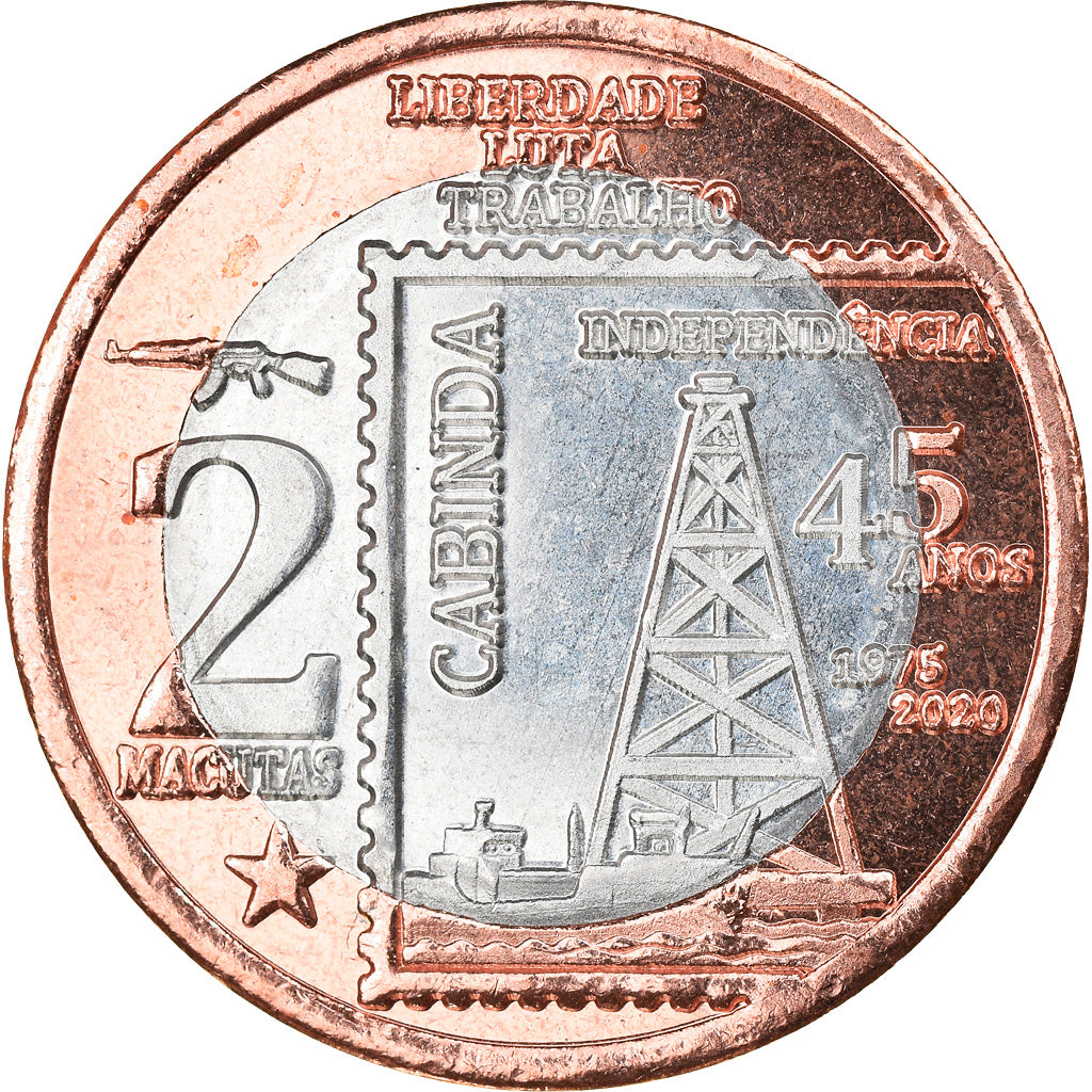 Coin, CABINDA, Independance anniversary, 2 Macutas, 2020, MS(63), Bi-Metallic
