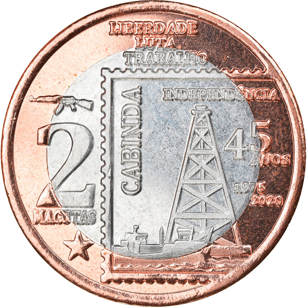 Coin, CABINDA, Independance anniversary, 2 Macutas, 2020, MS(63), Bi-Metallic