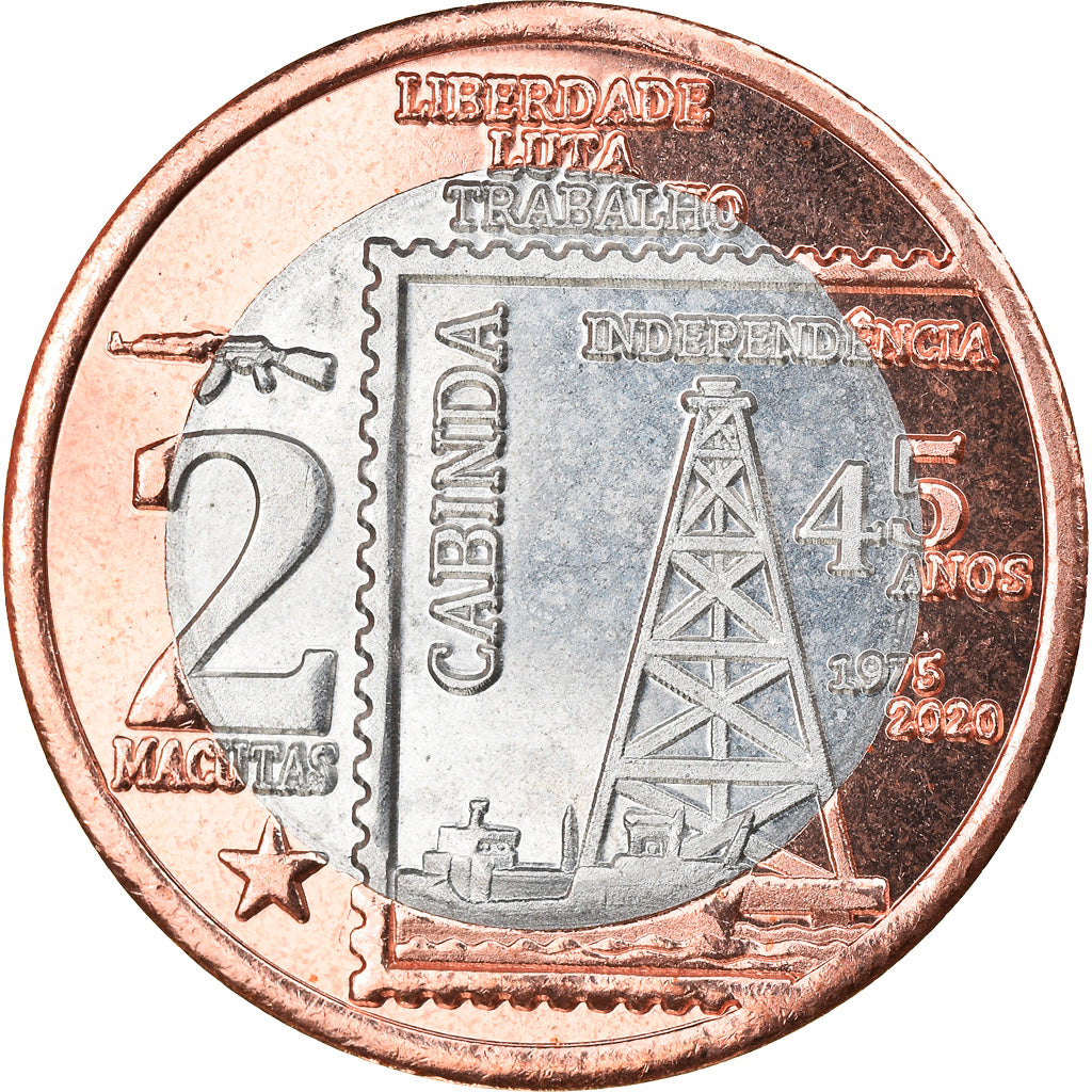 Coin, CABINDA, Independance anniversary, 2 Macutas, 2020, MS(63), Bi-Metallic