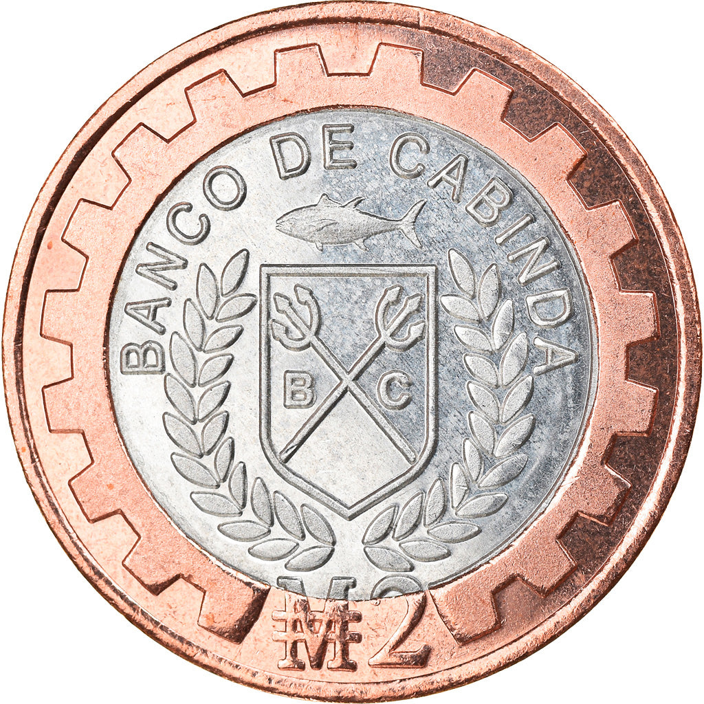 Coin, CABINDA, Independance anniversary, 2 Macutas, 2020, MS(63), Bi-Metallic