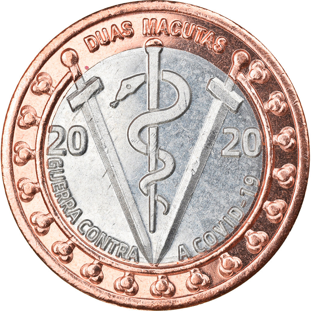 Coin, CABINDA, Covid, 2 Macutas, 2020, MS(63), Bi-Metallic
