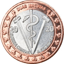 Moeda, CABINDA, Covid, 2 Macutas, 2020, MS(63), Bimetálico